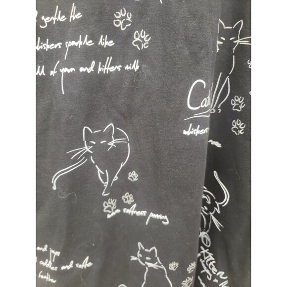 Alia Womens Top Cat Lovers Print with Rhinestones Size L - Picture 4 of 6